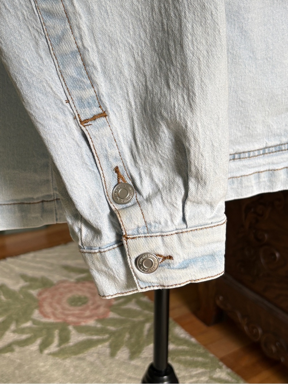 Y2K Kensie Jeans Light Wash Denim Chore Jacket XL Oversized Utility Shacket - Picture 6 of 8